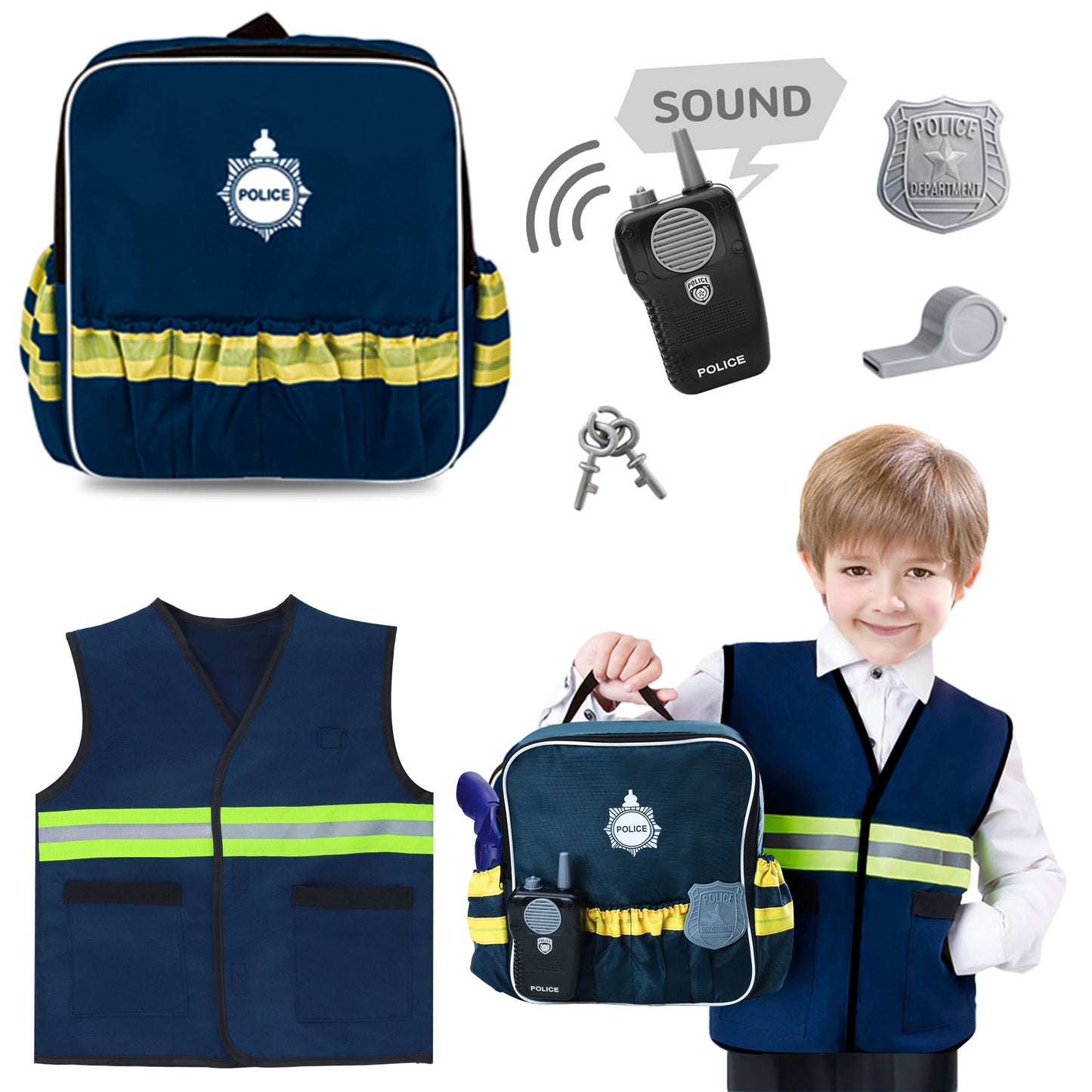 Sqnox Doctor Kit for Toddlers 3-5, Kids Doctor Playset 8 Pcs Pretend Play with School Bag and Vest Boys and Girls Gifts